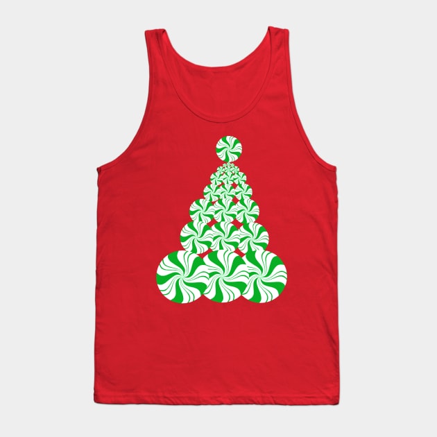 Christmas Green Peppermint Tree Tank Top by Art by Deborah Camp